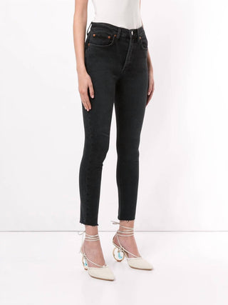 Re/Done - Calça jeans cropped de cintura alta 1893WHRAC
