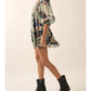 Promesa - Floral Mesh Sweetheart Neck Chiffon Babydoll Dress