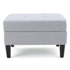 Storage Ottoman With Birch Wood Legs And Cushioned Top