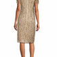 Aidan Mattox - Beaded Sequin Crew Neck Short Sleeve Dress