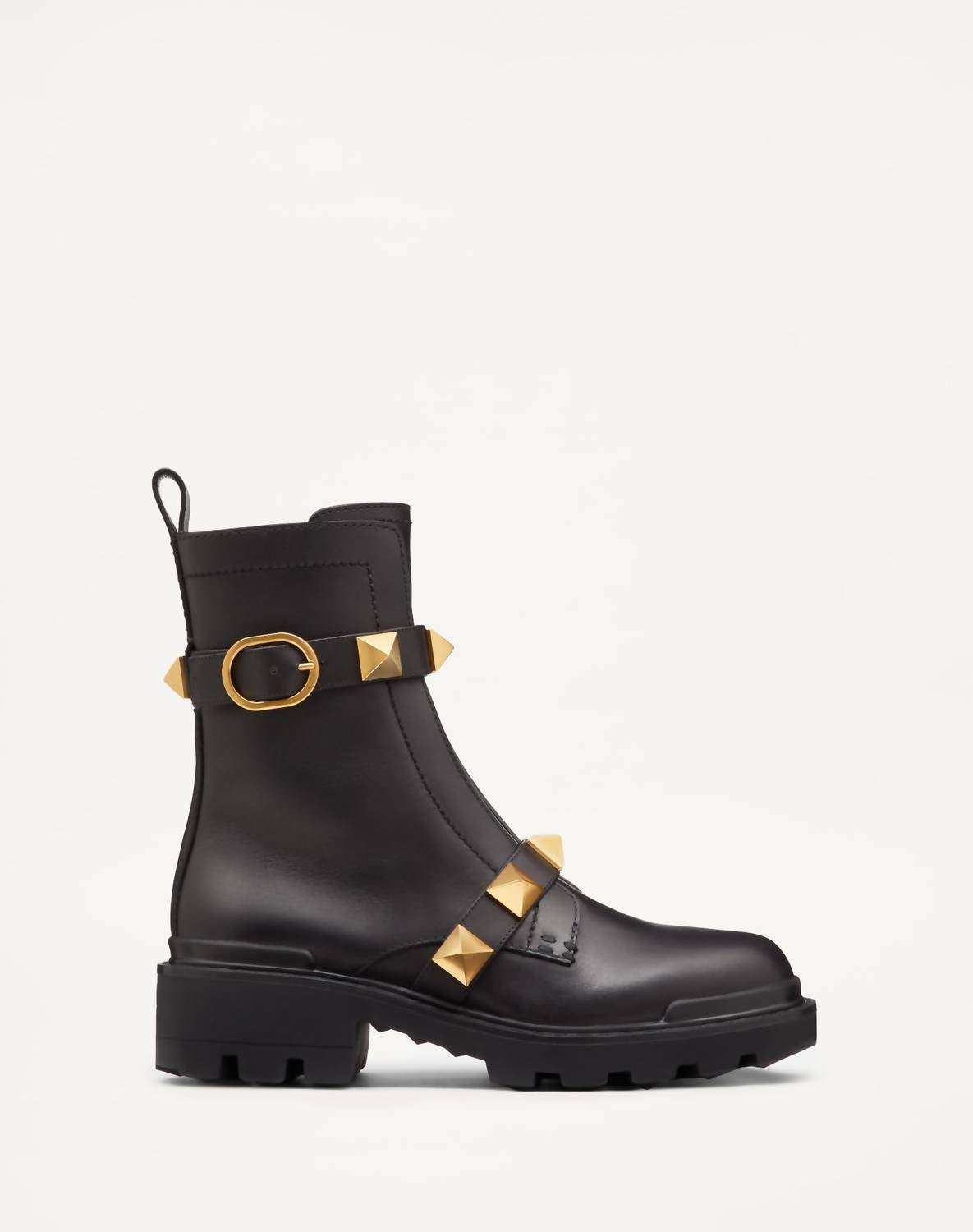Valentino Garavani - Botas de combate femininas com tachas romanas