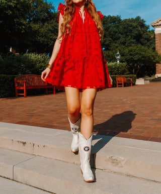 Buddylove - Vestido curto Aubrey com babados no ombro