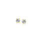 14k Yellow Gold Stud Earrings with Faceted White Cubic Zirconia