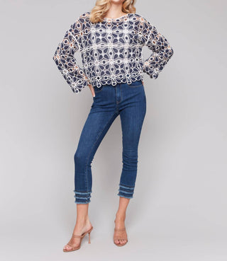 Charlie B - Boat Neck Crochet Top