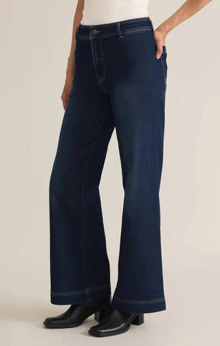 Z Supply - Calça jeans feminina Rilynn de perna larga