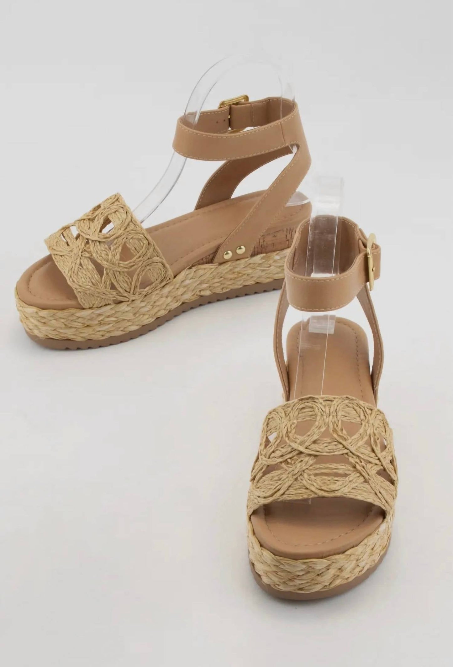 Ccocci - Women's Raffia Quarts Platform Sandals