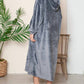 Double Take - Full Size Pocketed Hooded Midi Lounge Dress