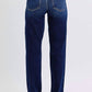 Judy Blue - Med Rise Straight Leg With Fray Hem Jean