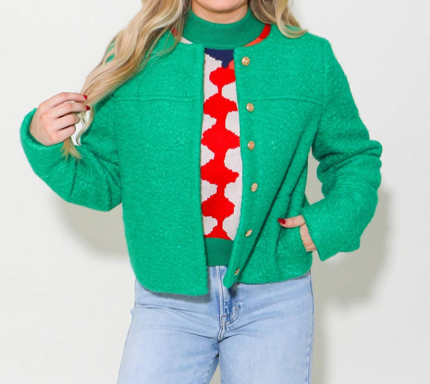 Thml - Button Up Boucle Jacket