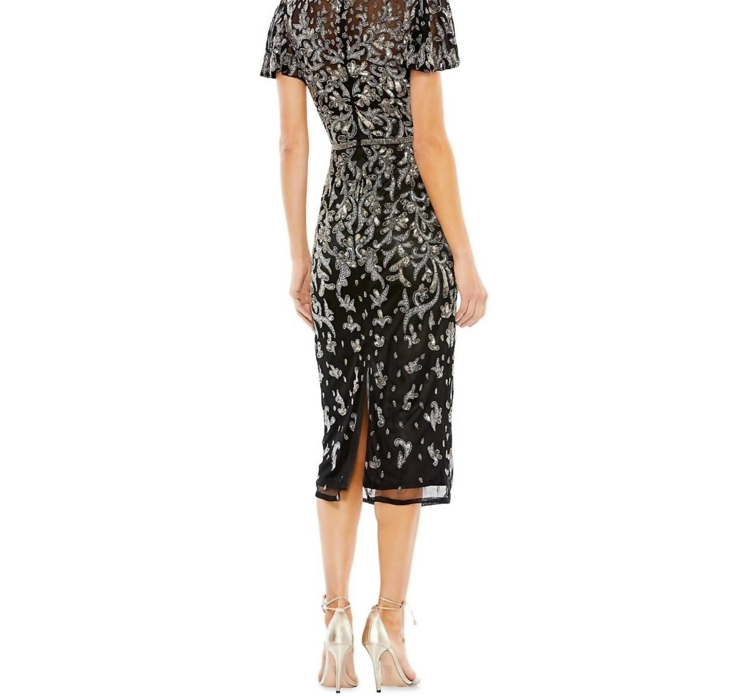 Mac Duggal - Beaded Jewel Neck Dress