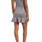 Susana Monaco - RUFFLE HEM SLEEVELESS FAUX SUEDE DRESS