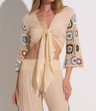 Elan - Blusa Samoa com amarração frontal