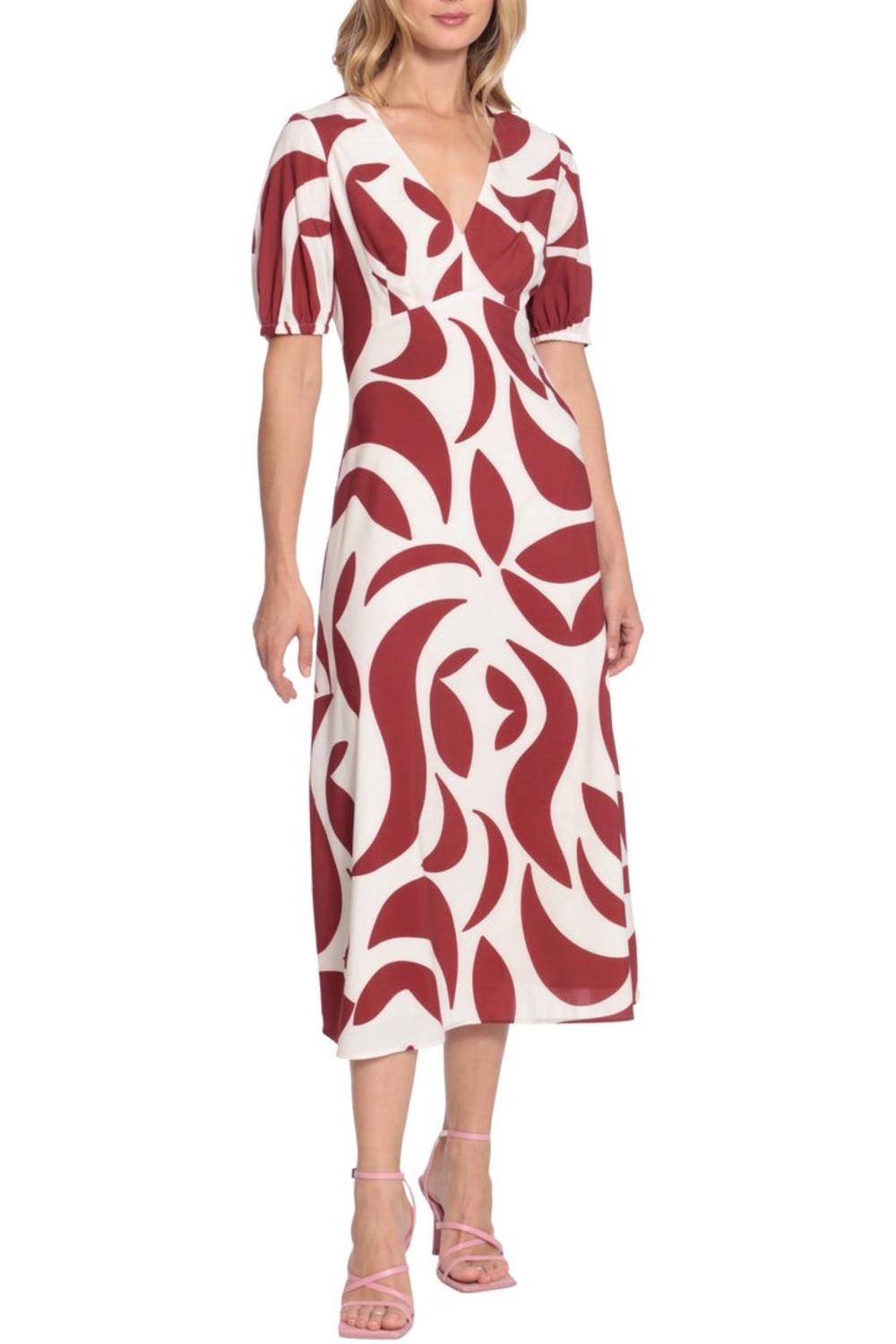 Donna Morgan - Geo Print Open Back A-line Midi Dress