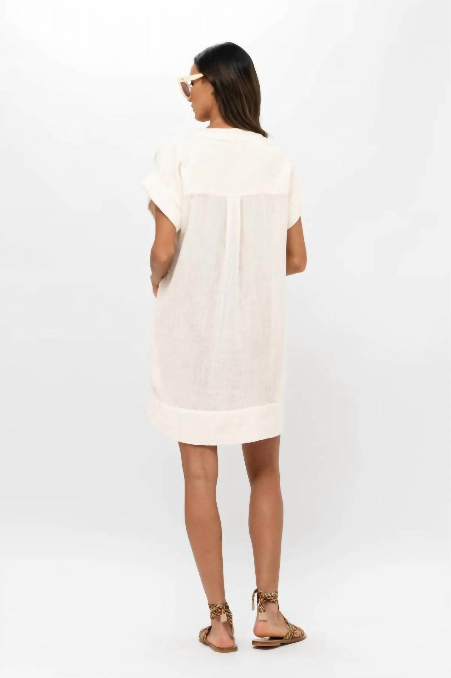 Oliphant - V-neck Roll Sleeve Mini