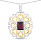 2.55 Carat Genuine Garnet .925 Sterling Silver Pendant