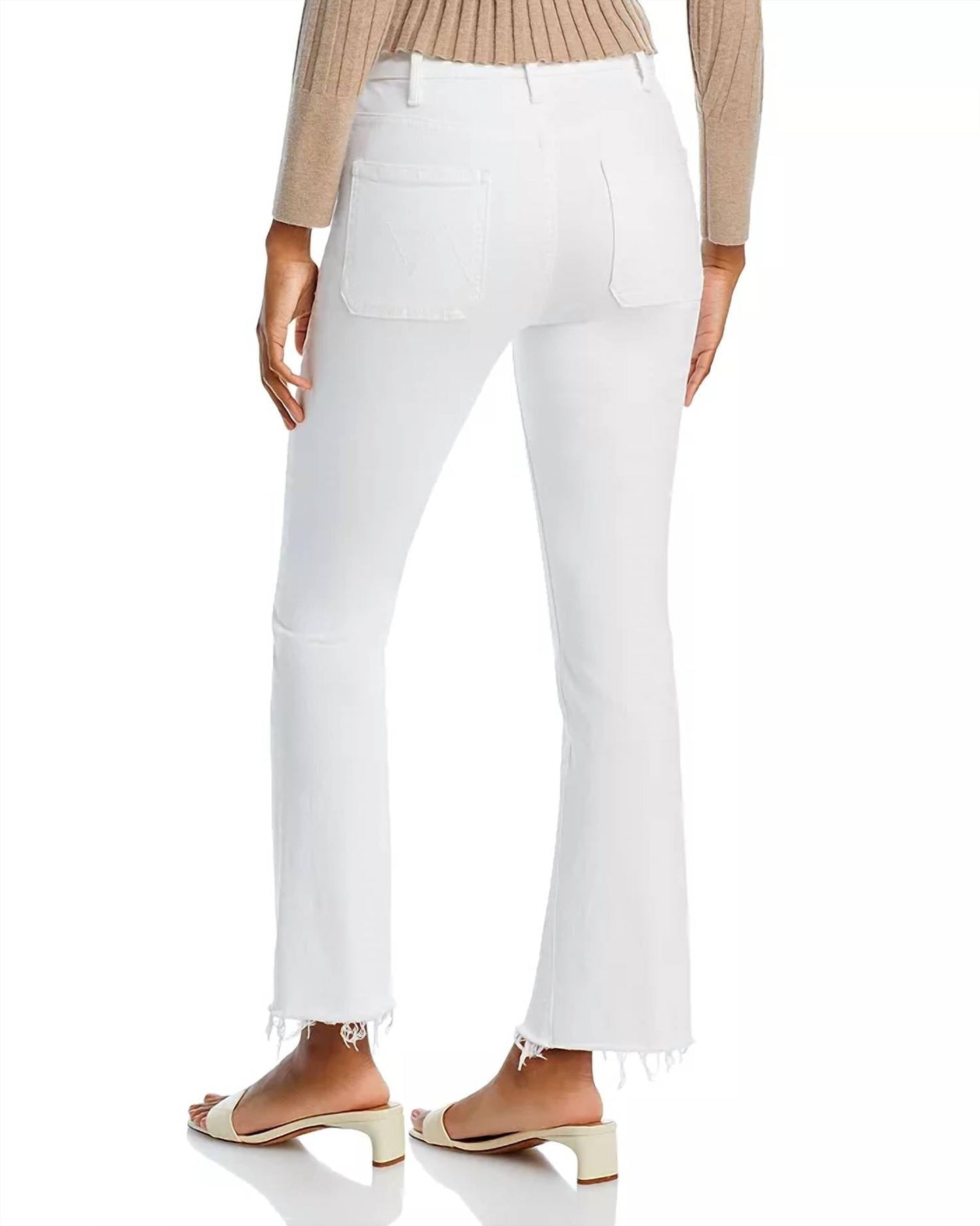 Calça Jeans Desfiada no Tornozelo com Bolso Patch Hustler da Mother