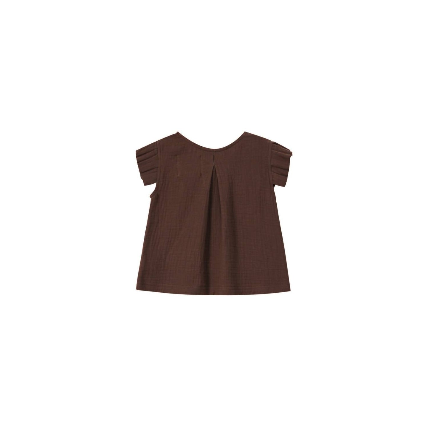 Omamimini - Gauze top with box pleated sleeve