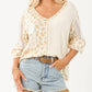 Pol - Floral Print Colorblock Long Sleeve Top