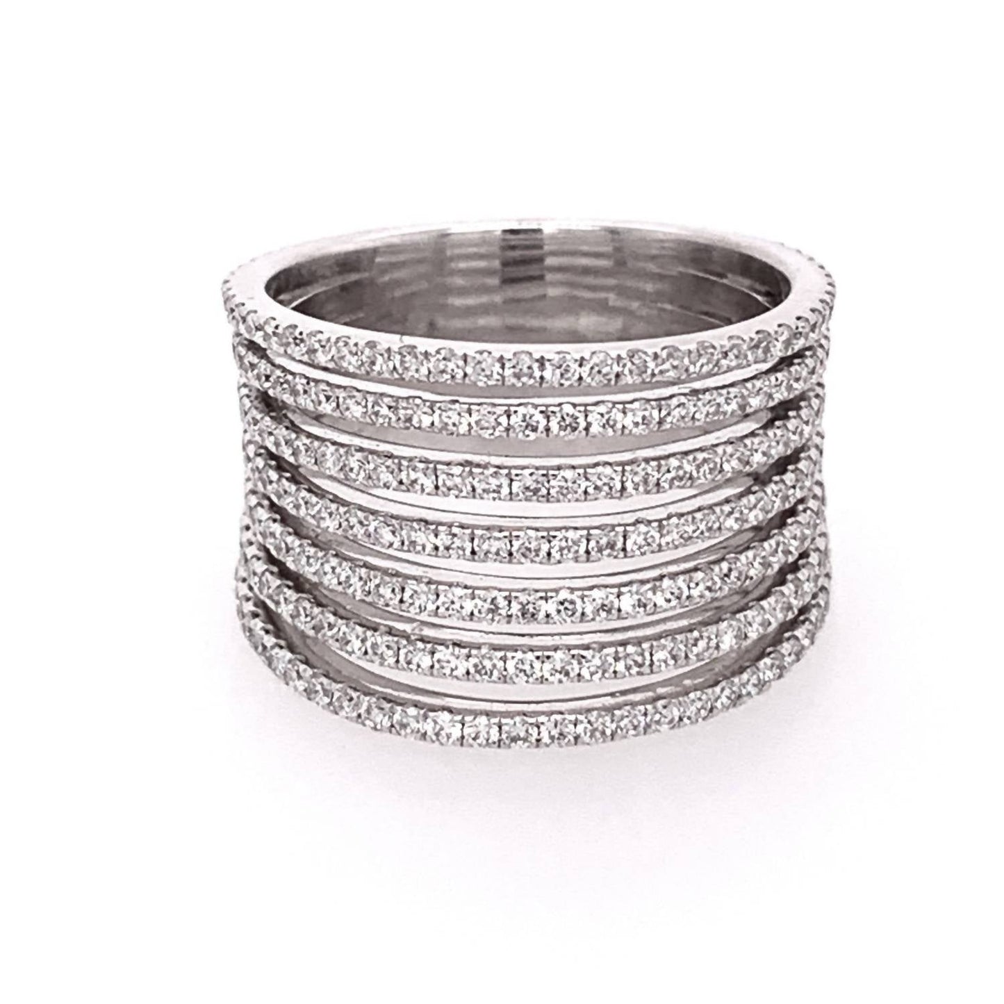 Normani - Women's 7 Row Wide Vertebrae Diamond Ring