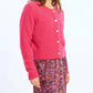 Molly Bracken - Boucle Knit Gold Button Accent Cardigan Sweater