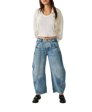 Free People - Calça Jeans Good Luck Mid Rise Barrel