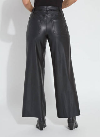 Lysse - Calça de couro vegano Wren cintura alta perna larga