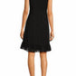 Adrianna Papell - Mock Neck Flutter Cap Sheath Chiffon Dress