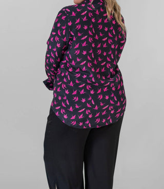 Catherine Gee - Blusa de seda com punho francês Daria - Plus