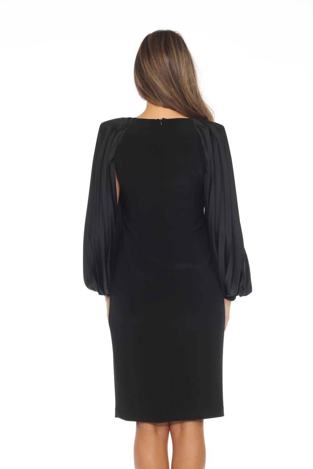Joseph Ribkoff - Pleated Balloon Sleeve Sheath Dress