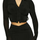 Naked Wardrobe Loosen Up My Buttons Top in Black, Size X-Large