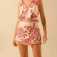 Trendsi - Printed Surplice Sleeveless Top and Skort Set