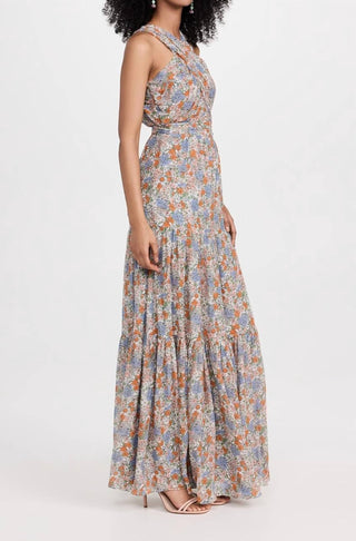 Veronica Beard - Vestido longo floral de seda Florencia