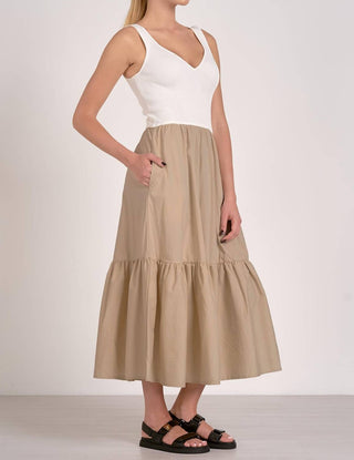 Elan - Vestido midi com técnica mista