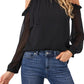 Women's Ruffled Asymmetrical Cold Shoulder Blouse