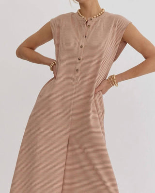 Entro - Macacão listrado oversized com pernas largas