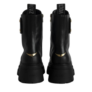 Zadig &amp; Voltaire - Botas Joe Ride em couro de bezerro semibrilhante