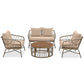 Bohemia-Inspired 4-Person Outdoor Seating Group With Removable Cushions