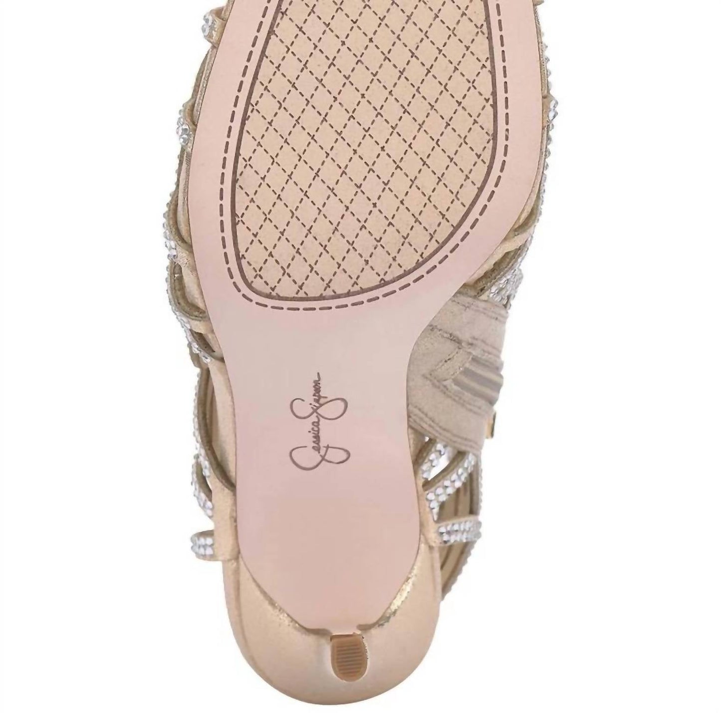 Jessica Simpson - Women's Opalite Rhinestone Gold Formal Stiletto Heel Sandal