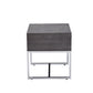 Iban End Table - Gray Oak / Chrome