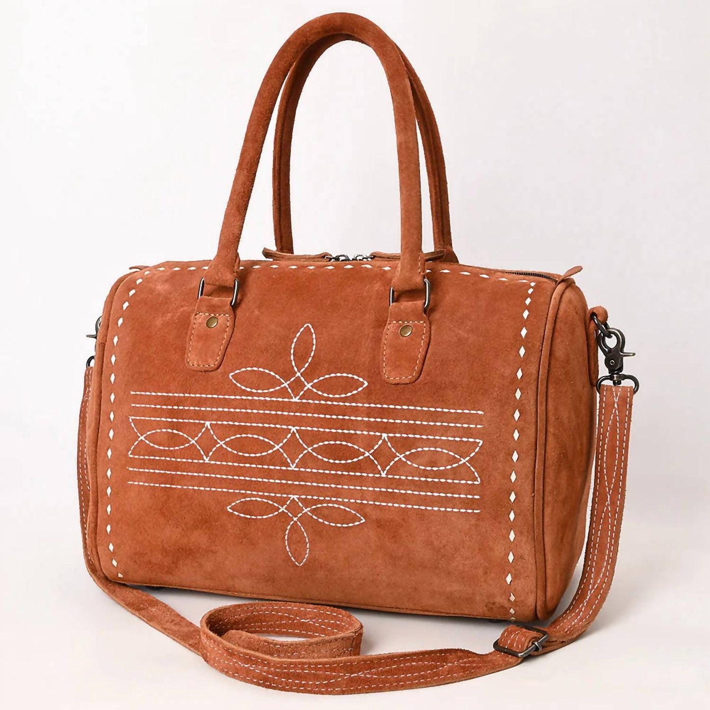 American Darling - Women's Boot Stitch Speedy Leather Bag