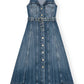 Ganni - Light Denim Belt Midi Dress