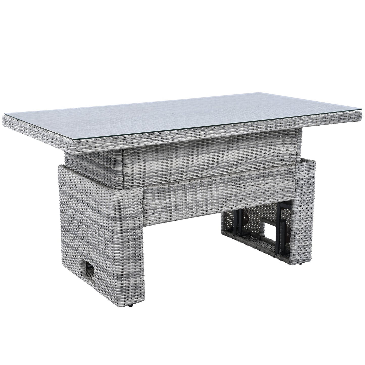 Outdoor Furniture Set Patio Rattan with Recliners and Tables