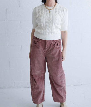 Free People - Calça Jeans Cord Barrel Good Luck