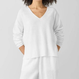Eileen Fisher - Organic Linen Cotton V-Neck Top