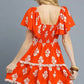 Umgee - Floral Ruffle Trim Tiered Mini Dress