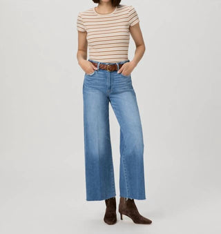 Paige - Calça Jeans Anessa 29" Petite com Passadores de Cinto Costurados e Bainha Crua