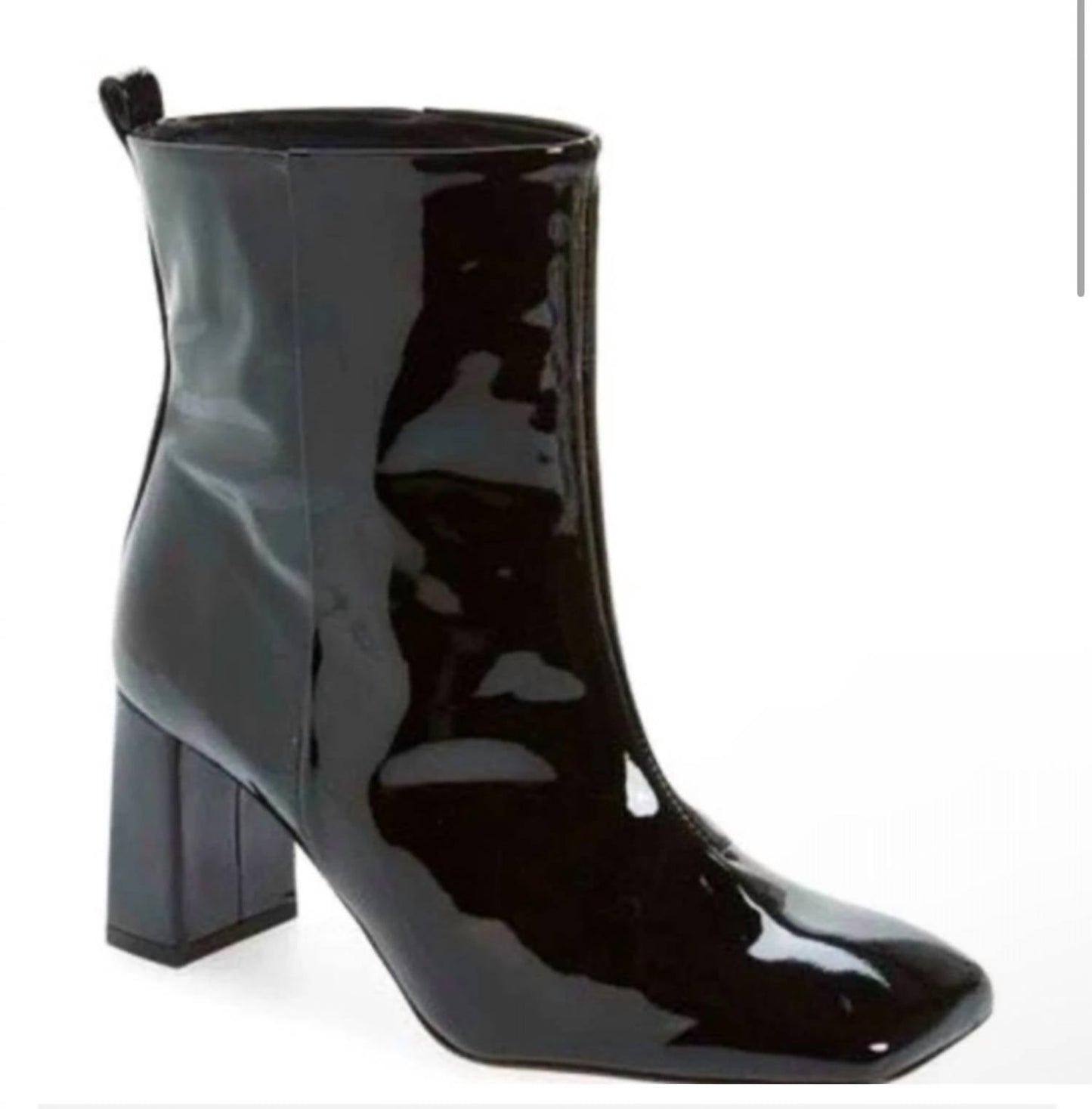 Good American - Women's Patent Leather Block Heel Booties