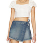 Free People - Square Neck Ruched Cropped Top