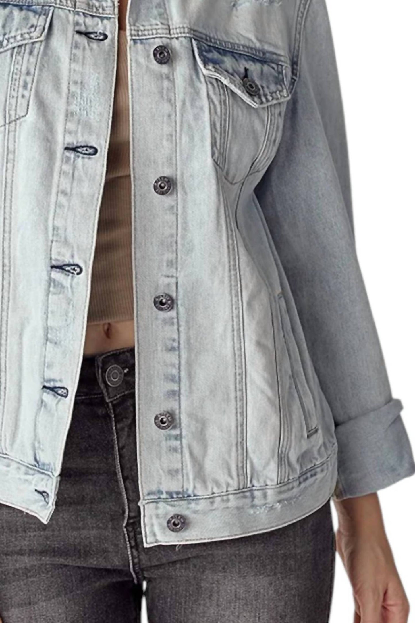 Risen - Relaxed Vintage Distressed Denim Jacket