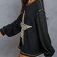 Pol - Long Sleeve Thermal Knit Star Patch Top